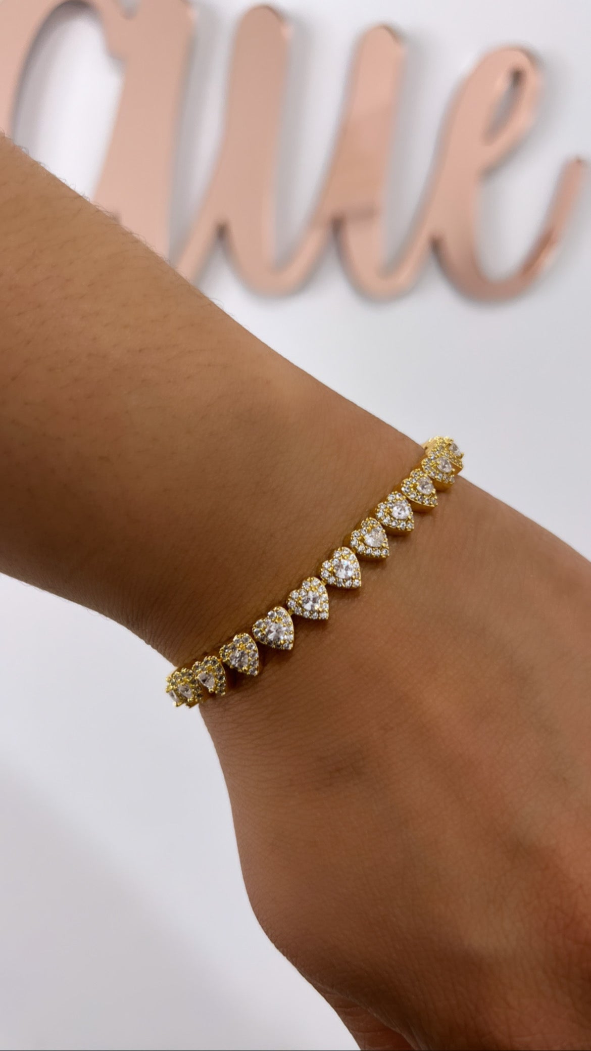 Heart CZ Encrusted Bracelet