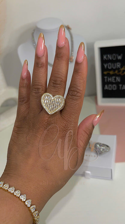 Baguette Heart Ring