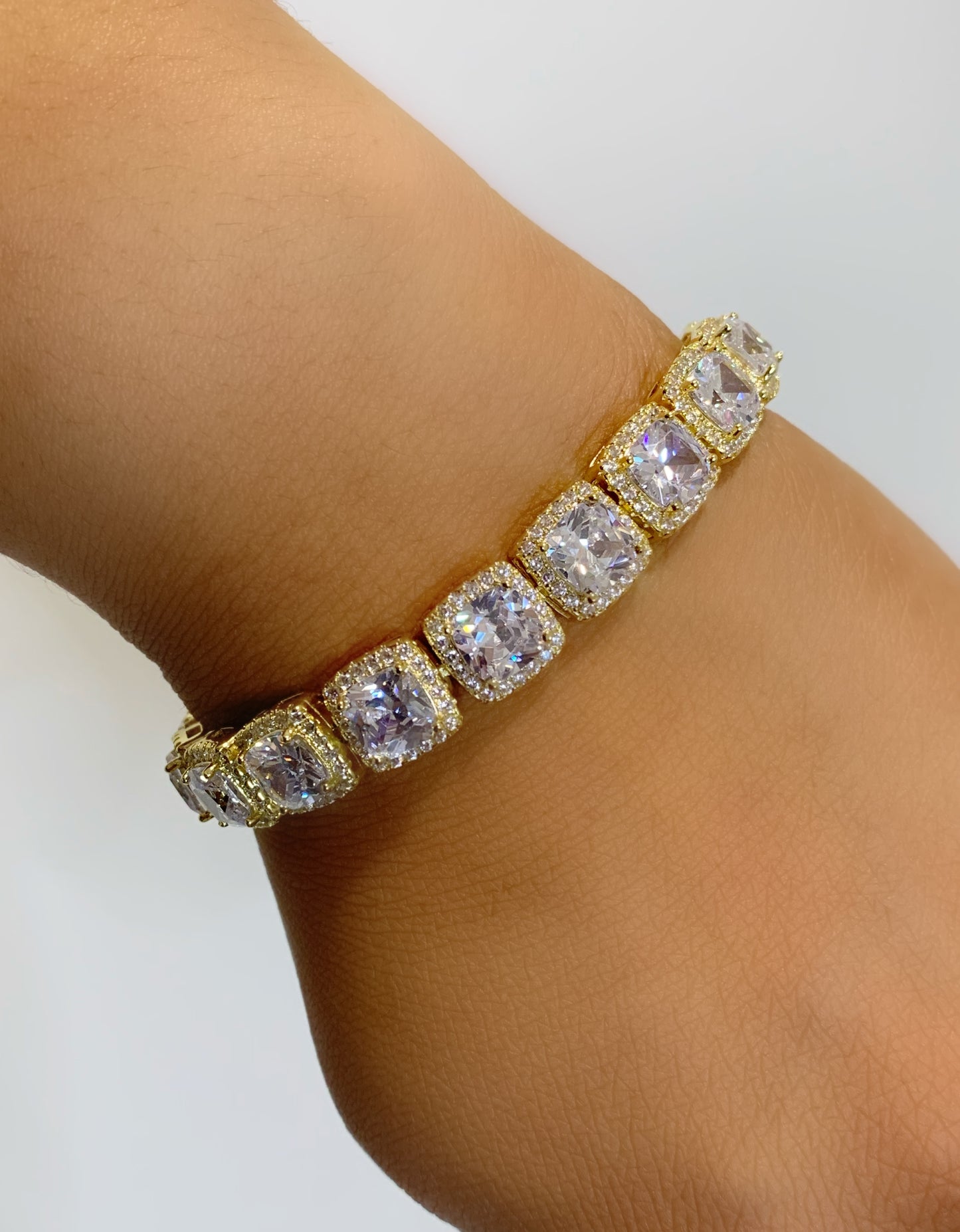 Diamond CZ Baguette Square Bracelet