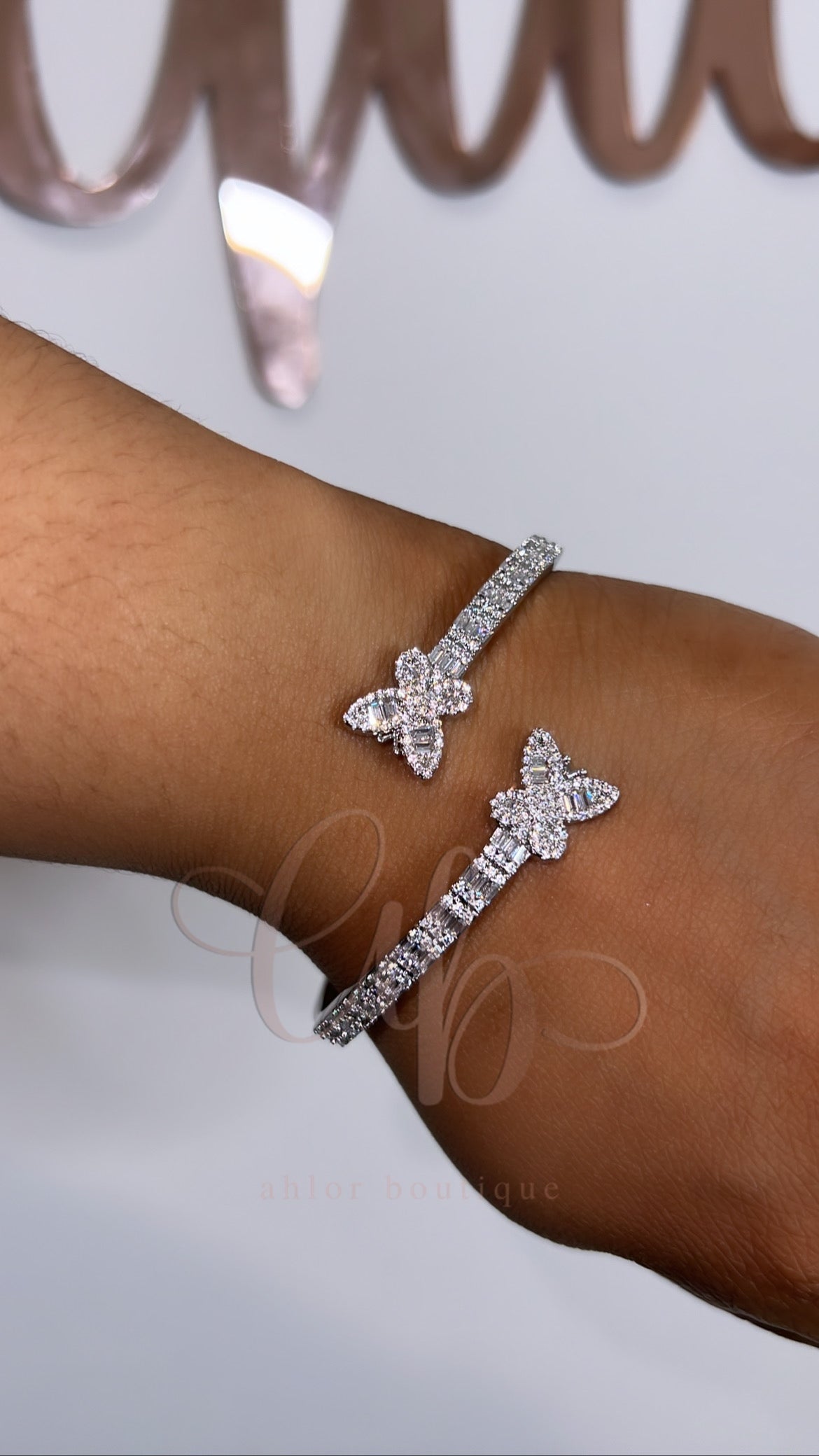 Baguette Butterfly Bangle