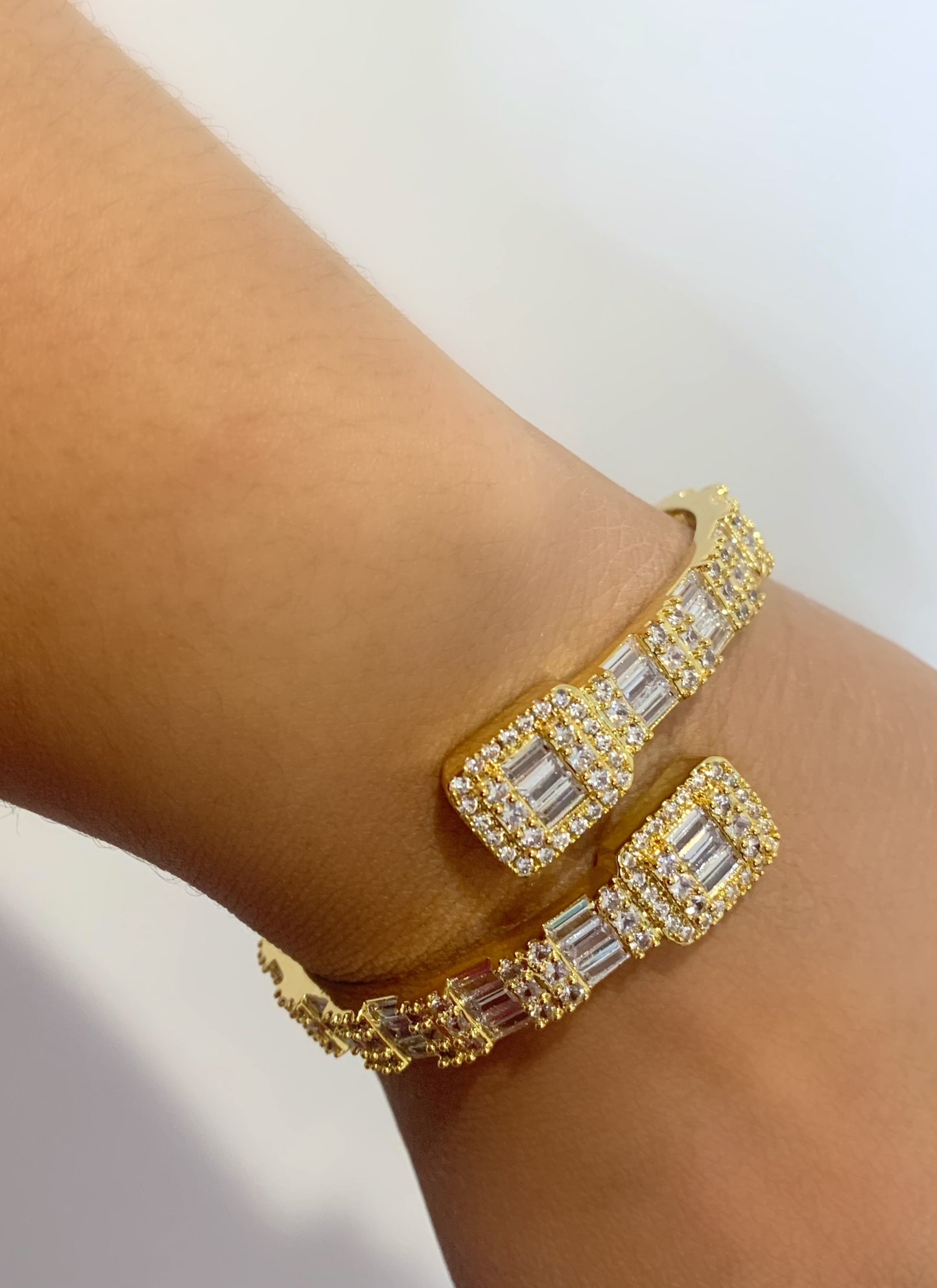 Open Baguette Bangle Bracelet