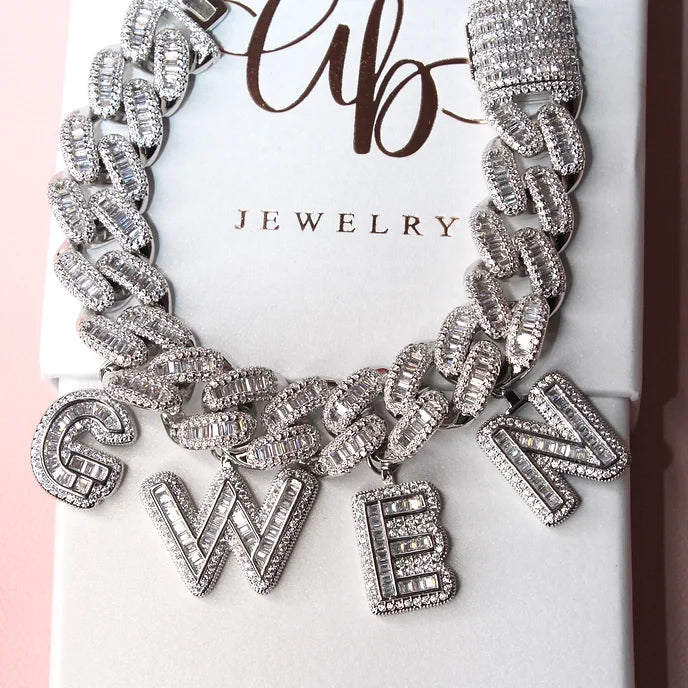 Icy Letter Charm Bracelet