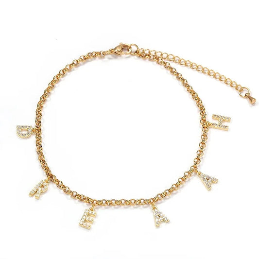 Personalized CZ Anklet